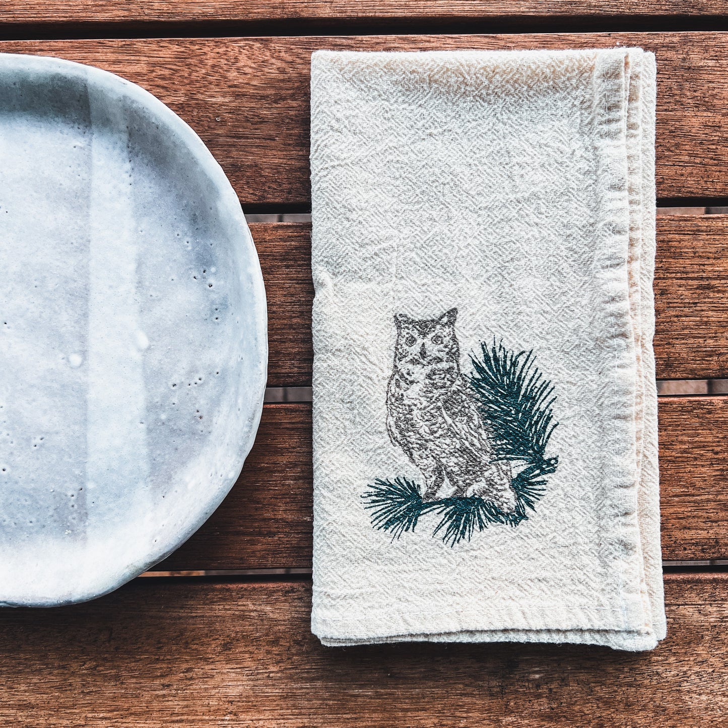 Horned Owl Cloth Napkins - set of 4