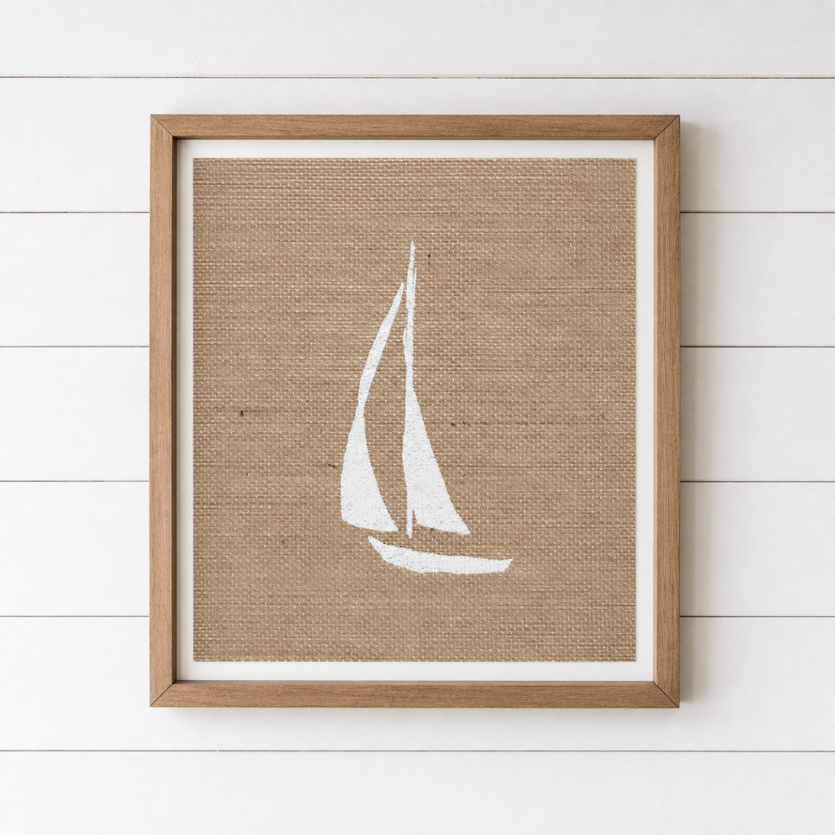 Sailboat 8x10 Burlap Art Print