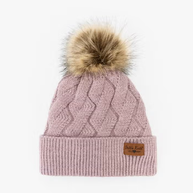 Diamond Knit Pom Beanie