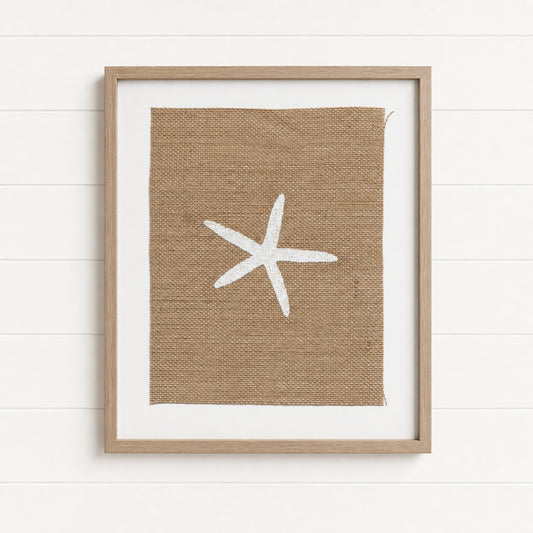 Sea Star 8x10 Burlap Art Print