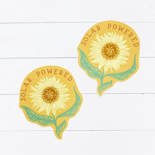 Solar Powered Sunflower Sticker