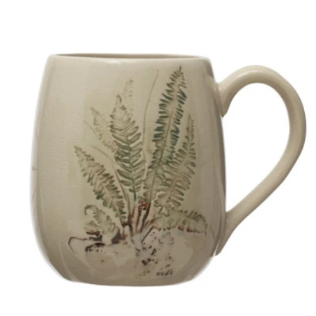 Botanical Debossed Ceramic Mug