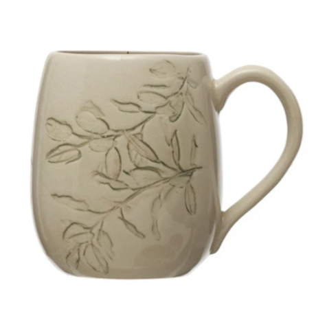 Botanical Debossed Ceramic Mug