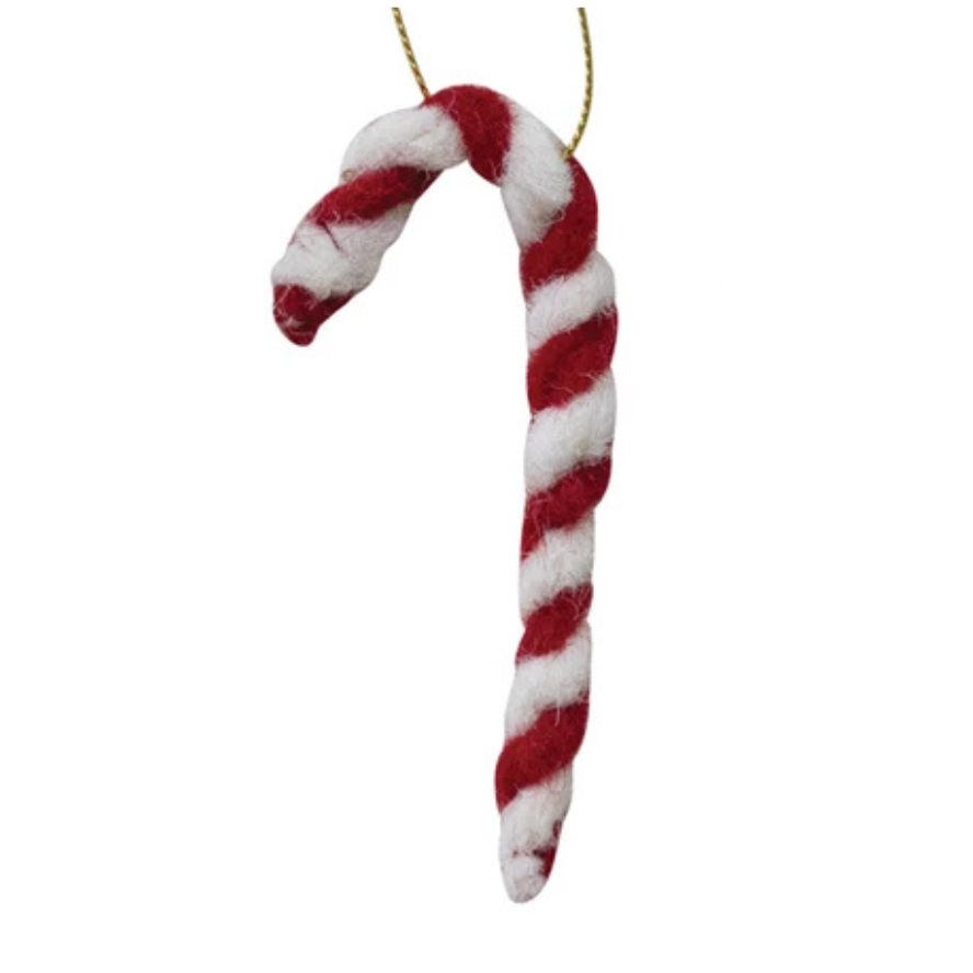Felt Candy Cane Ornaments
