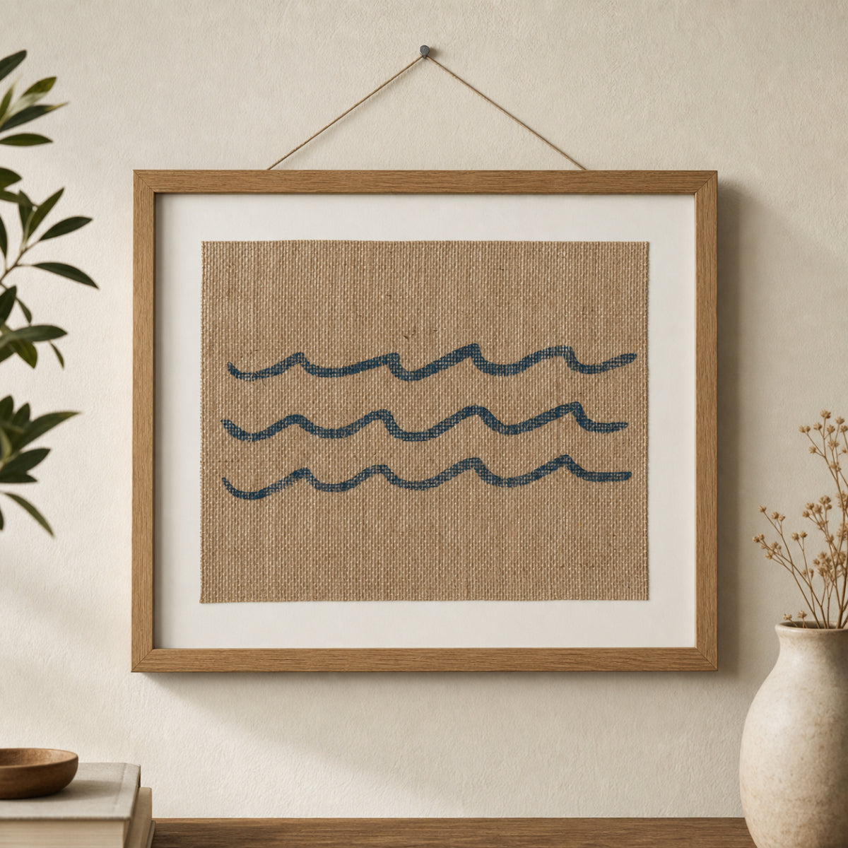 Weathered Waves 8x10 Burlap Art Print