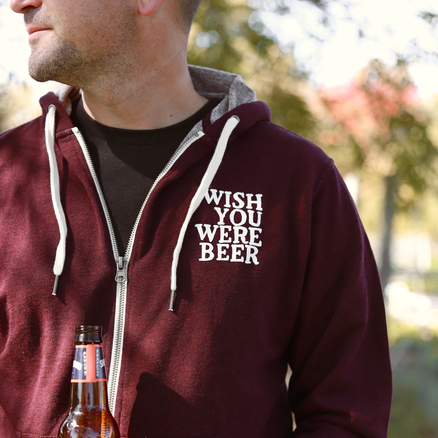 Wish You Were Beer French Terry Zip Hood