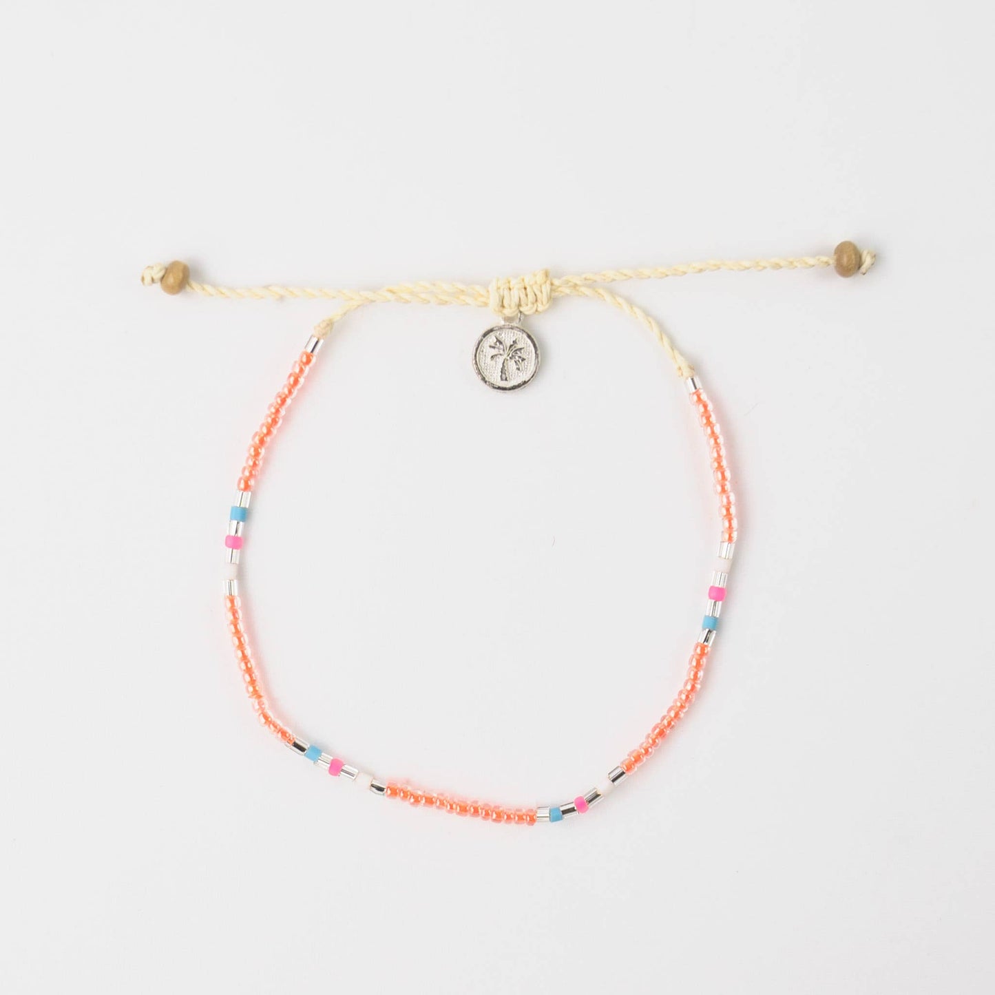 Nusa Dainty Beaded Anklet in Peach