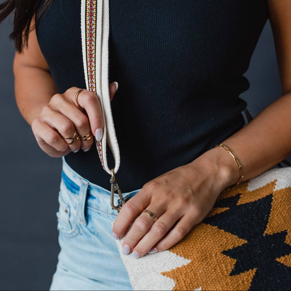 Cream, Camel & Black Aztec Crossbody