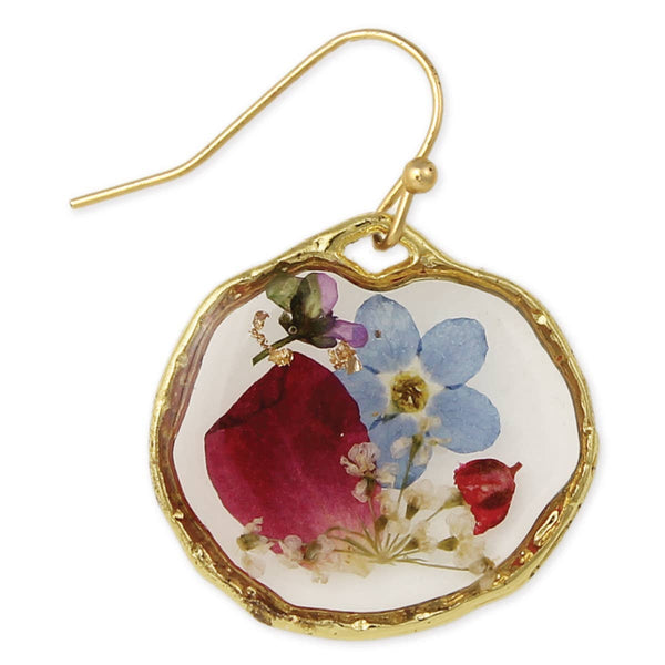 Round Dried Flower Earrings