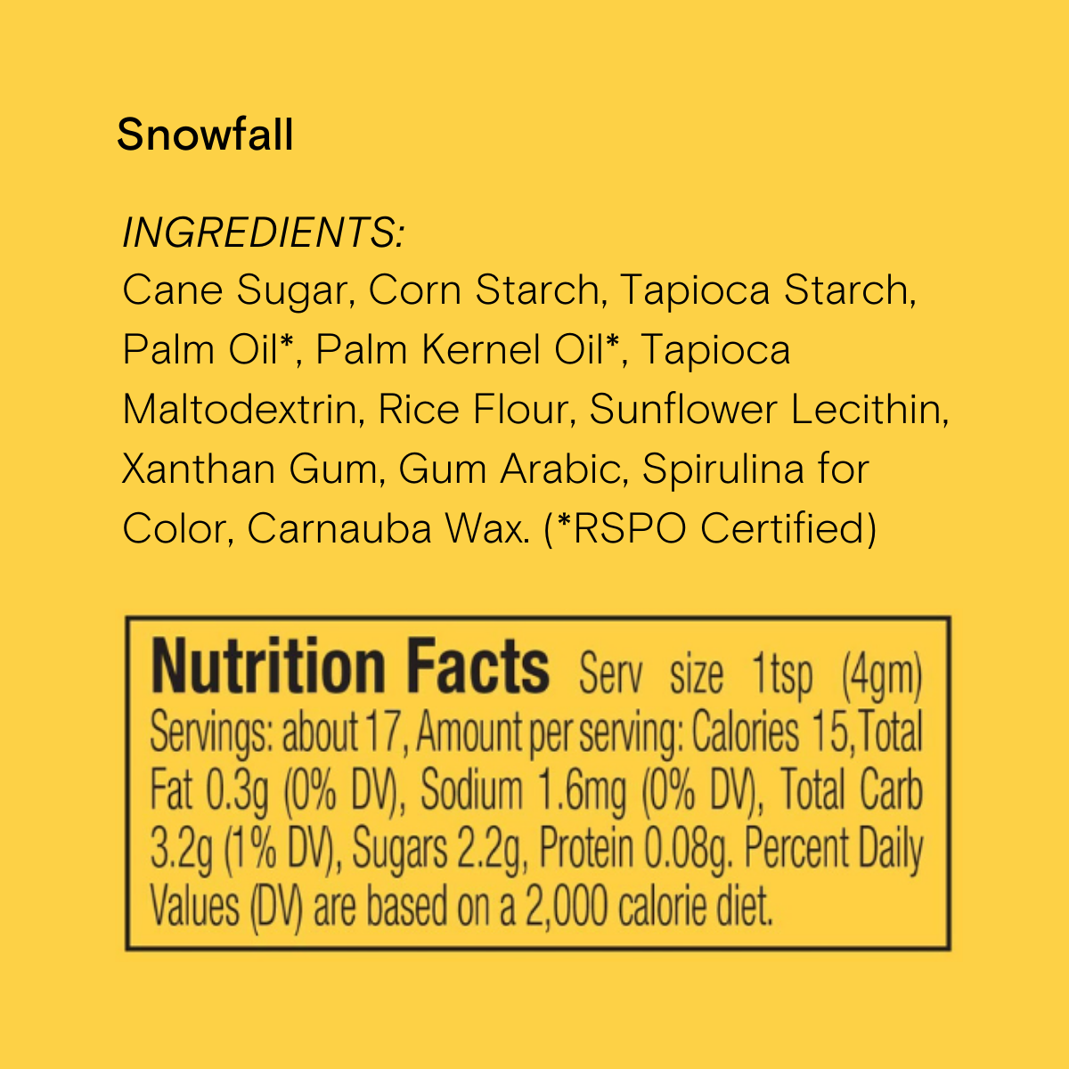 Snowfall Dye-Free Sprinkles
