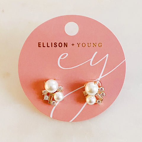 Pearl & Gem Cluster Earrings