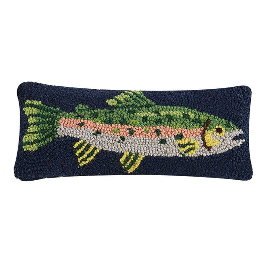 Rainbow Trout Hooked Accent Pillow