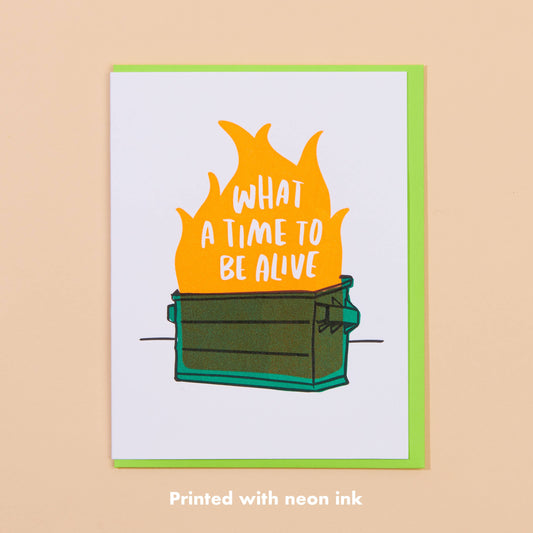 Dumpster Fire Greeting Card