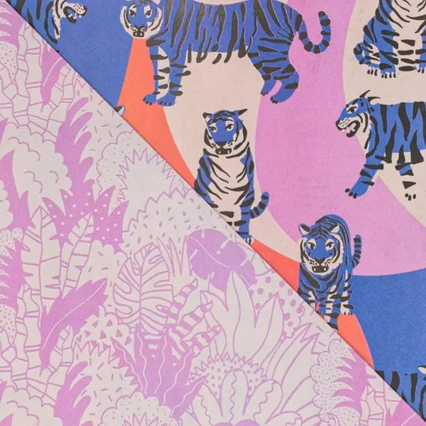 Blue Tigers Eco Wrapping Paper