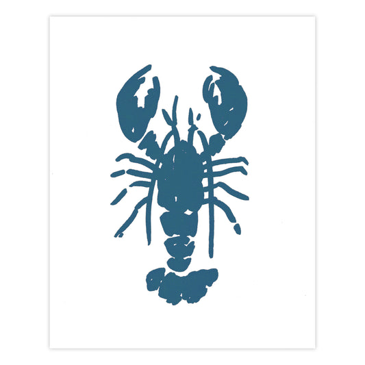 Lobster 8x10 Screenprint in Blue