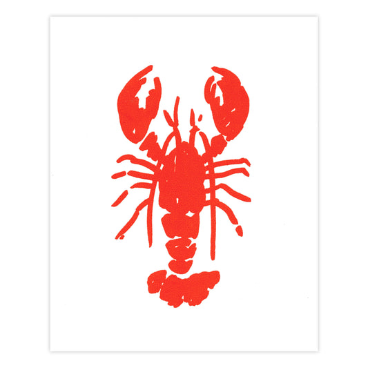Lobster 8x10 Screenprint in Red