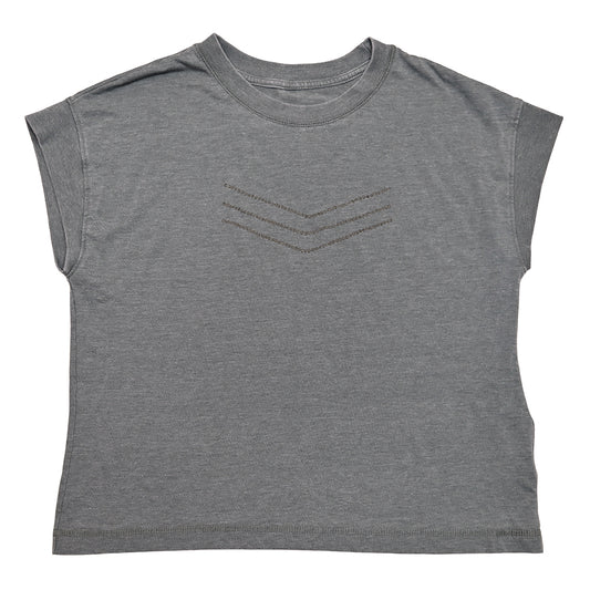 Beaded Chevron Drop Shoulder Tee