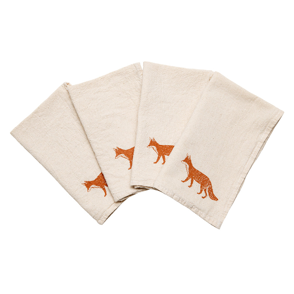 Fox Cloth Napkins - set of 4