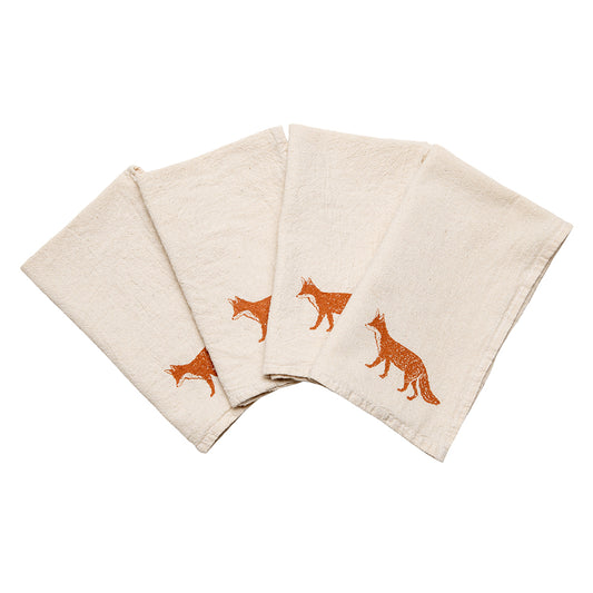 Fox Cloth Napkins - set of 4