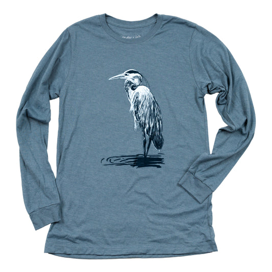 Great Blue Heron Long Sleeve Tee