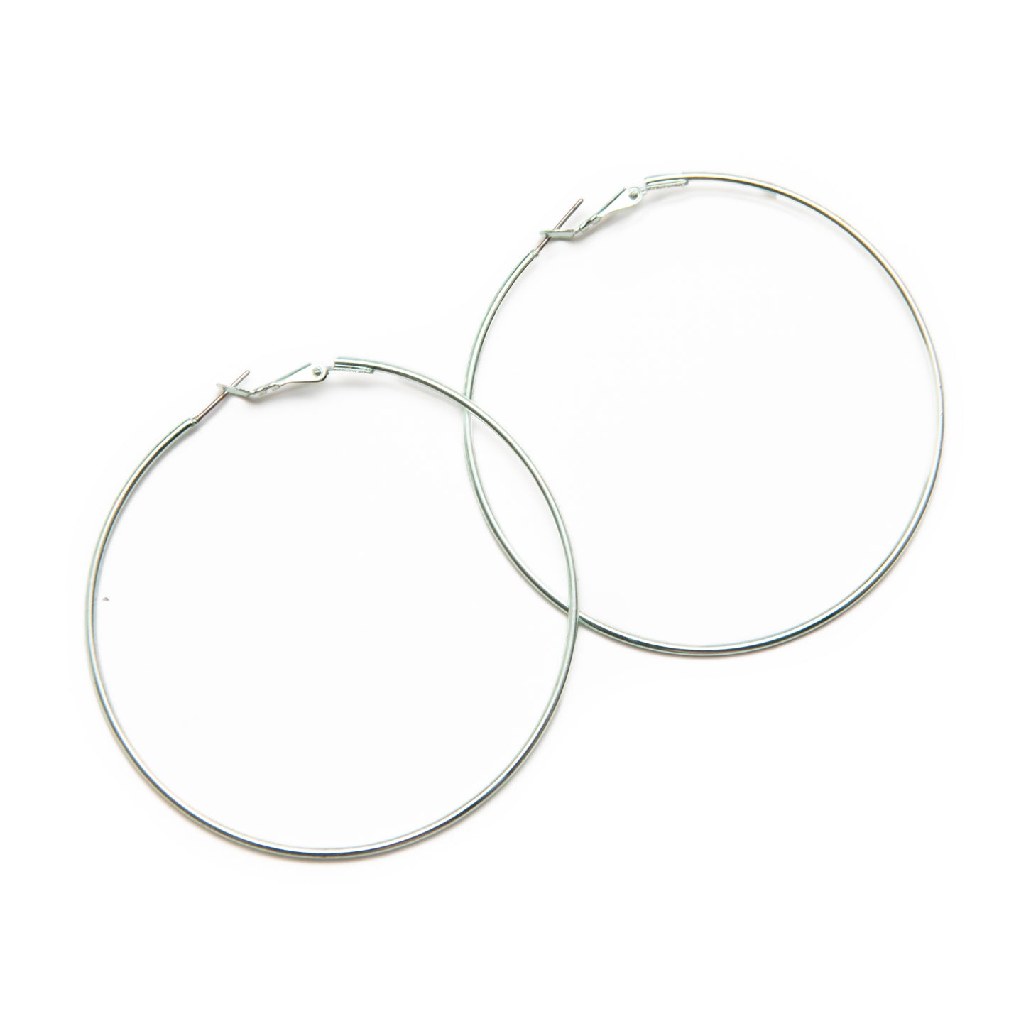 Mint Green Metallic Hoop Earrings