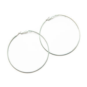 Mint Green Metallic Hoop Earrings