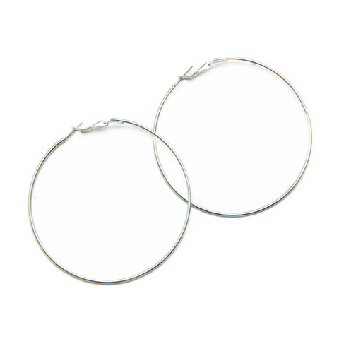 Mint Green Metallic Hoop Earrings