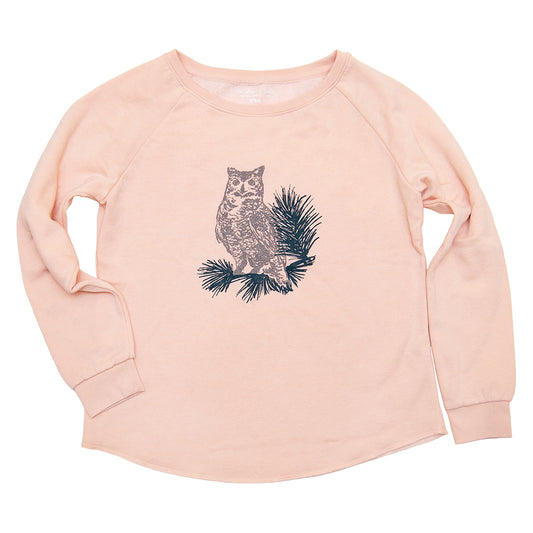 Horned Owl Ladies Crew Sweatshirt