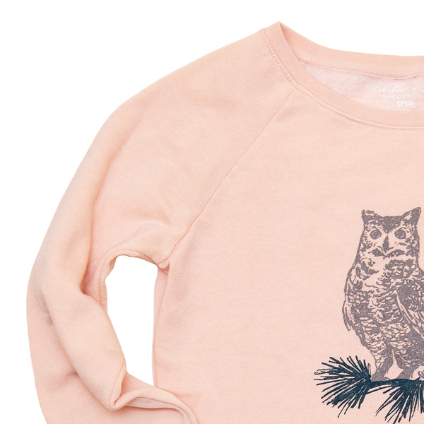 Horned Owl Ladies Crew Sweatshirt