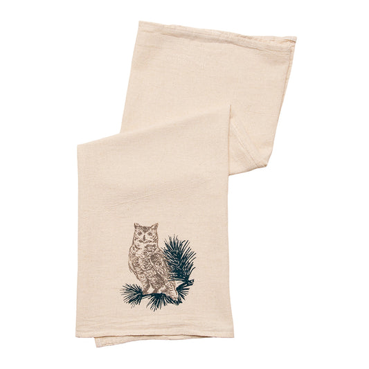 Horned Owl Tea Towel