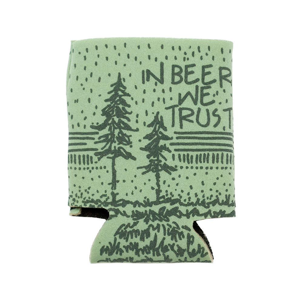 In Beer We Trust Can Cooler - Green