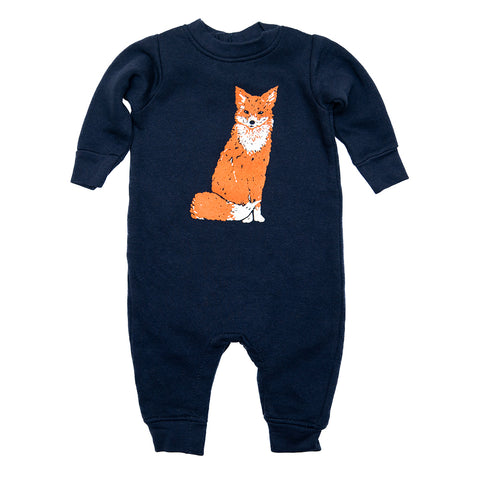 Red Fox Fleece Romper