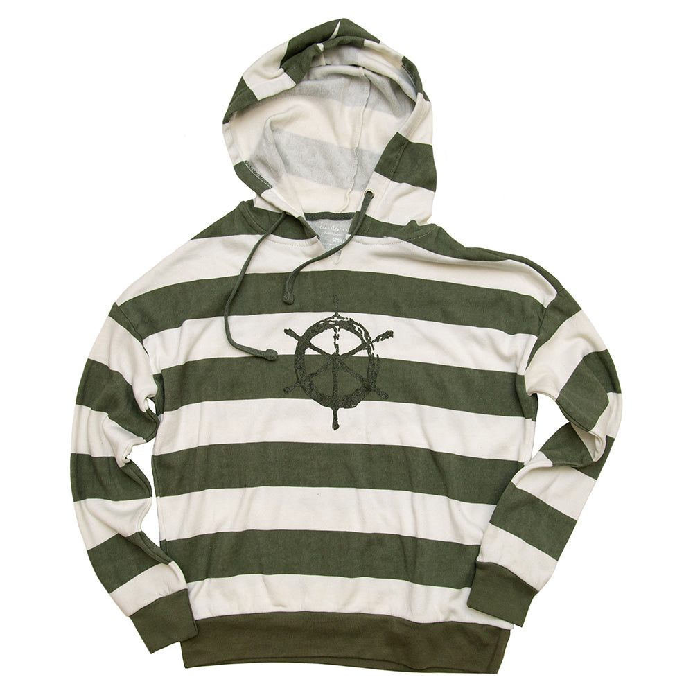Ship's Wheel Striped Hood in Olive