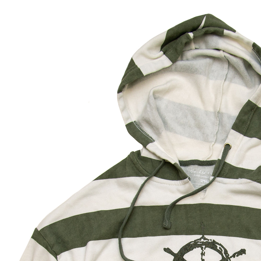 Ship's Wheel Striped Hood in Olive