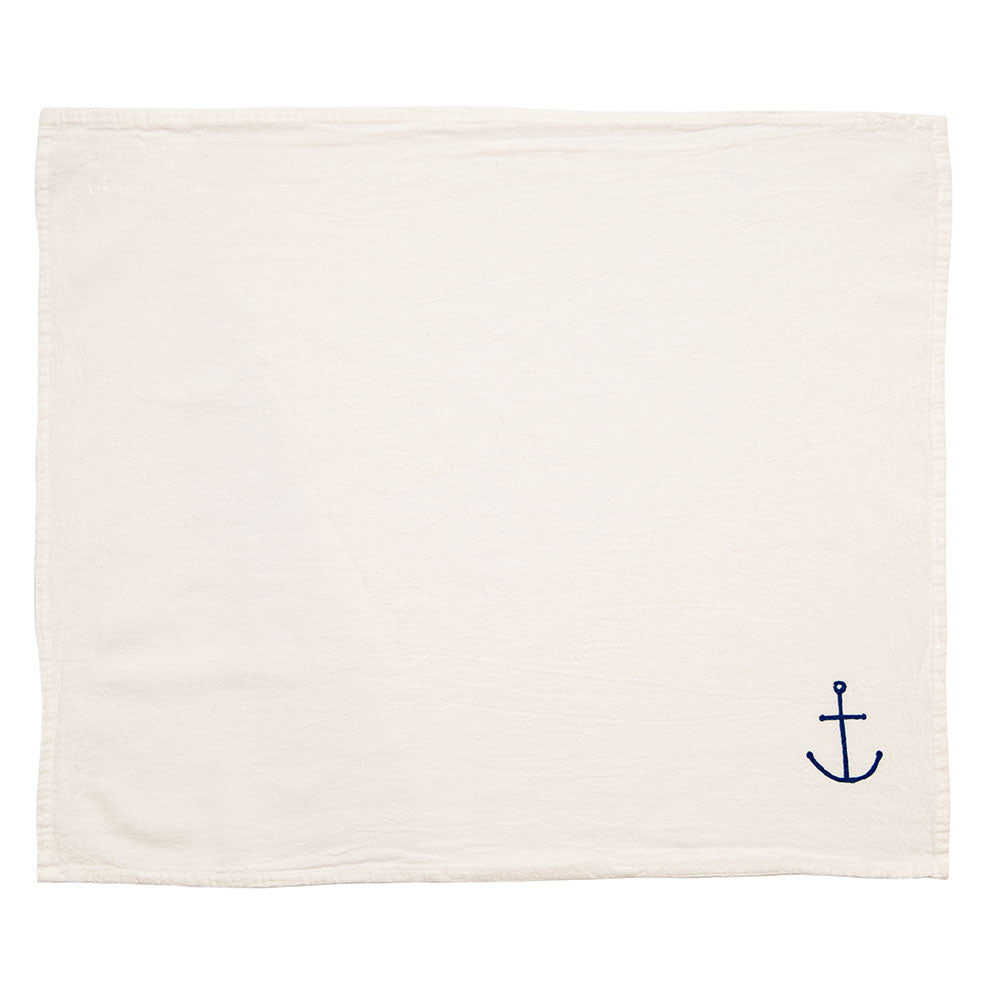 Anchor Cloth Napkins - Set of 4 in white