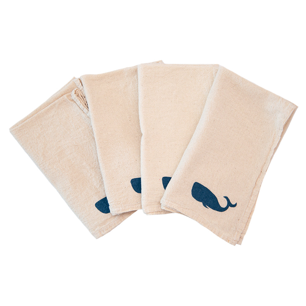 Whale Cloth Napkins - Set of 4