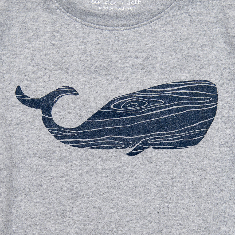 Wood Grain Whale Kids Sweatshirt