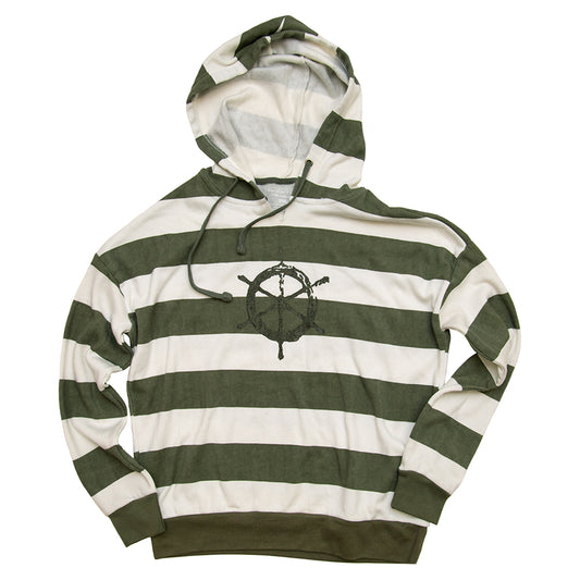 Ship's Wheel Striped Hood in Olive