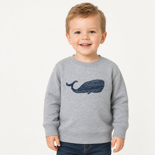Woodgrain Whale Toddler Sweatshirt