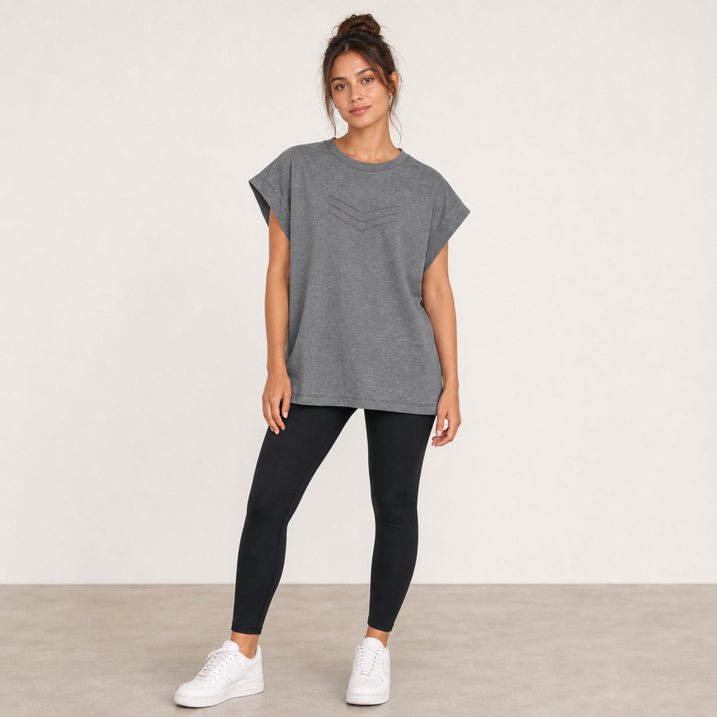 Beaded Chevron Drop Shoulder Tee