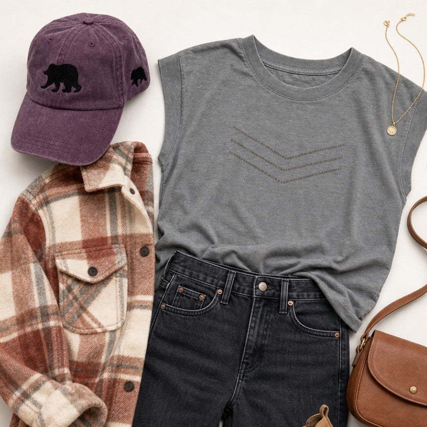 Beaded Chevron Drop Shoulder Tee