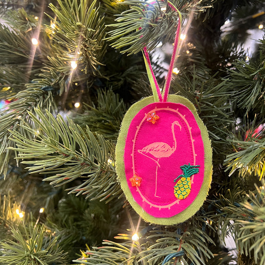 Flamingo Plushie Ornament