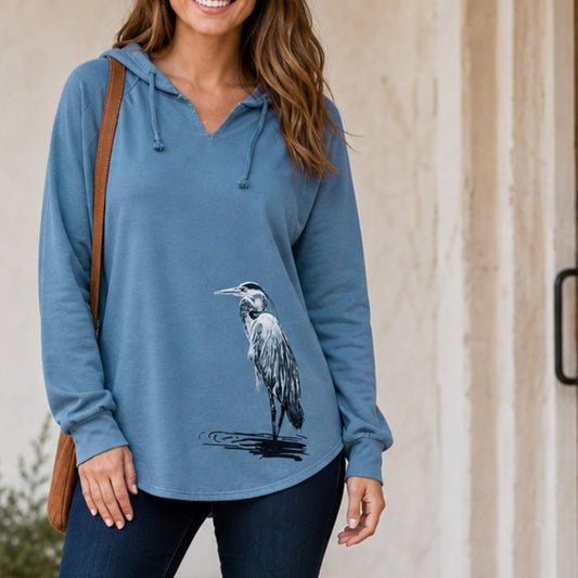 Great Blue Heron Beach Hoodie