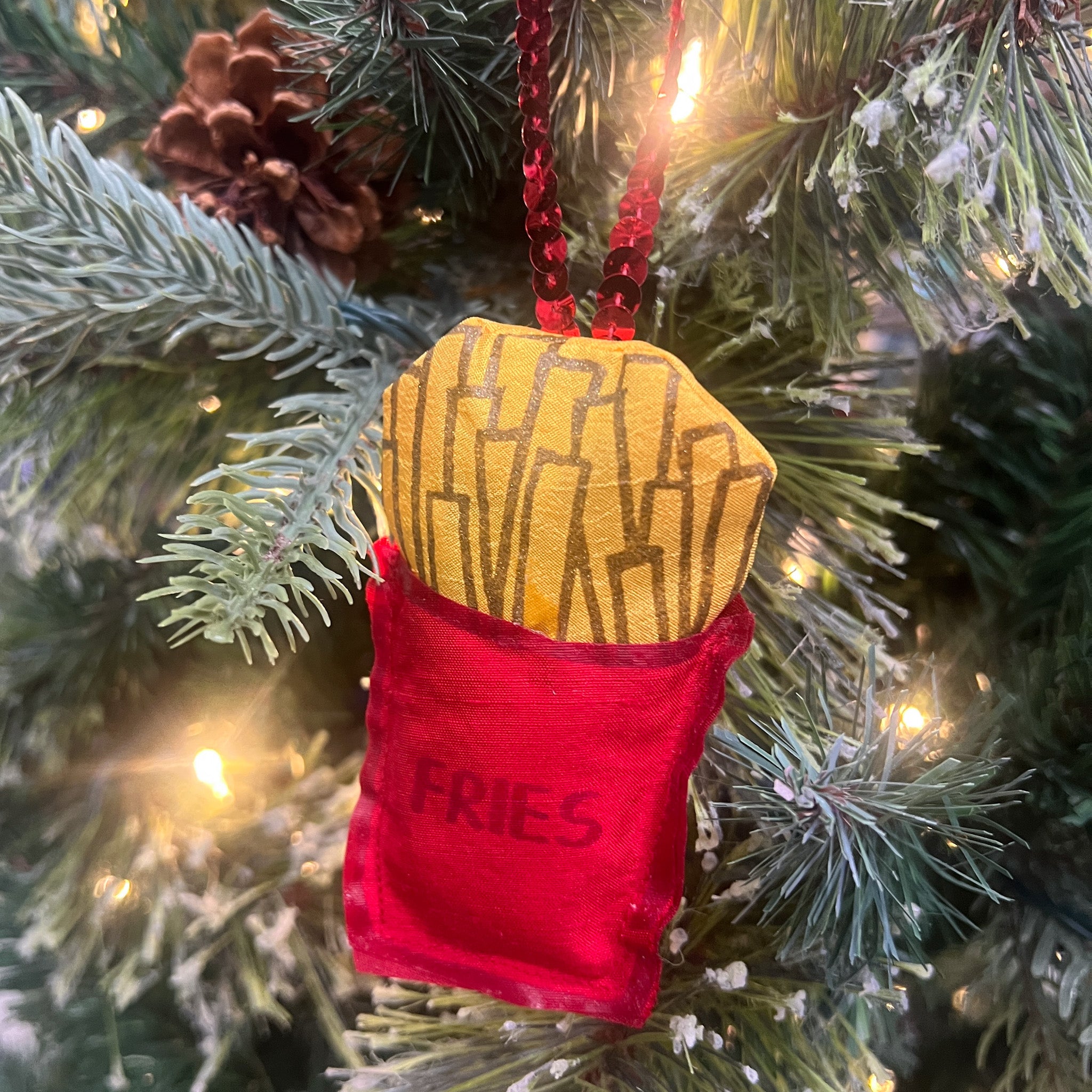 French Fries Plushie Ornament