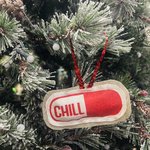 Chill Pill Plushie Ornament