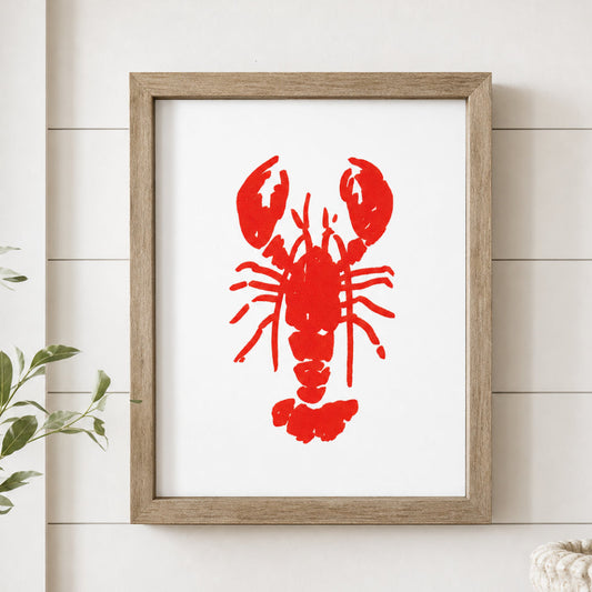 Lobster 8x10 Screenprint in Red