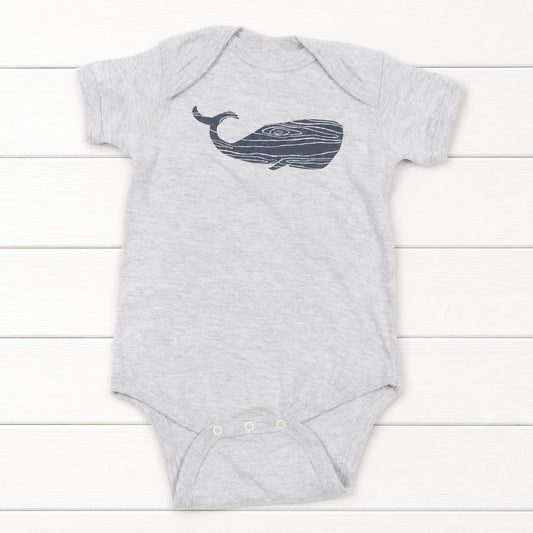 Woodgrain Whale Onesie