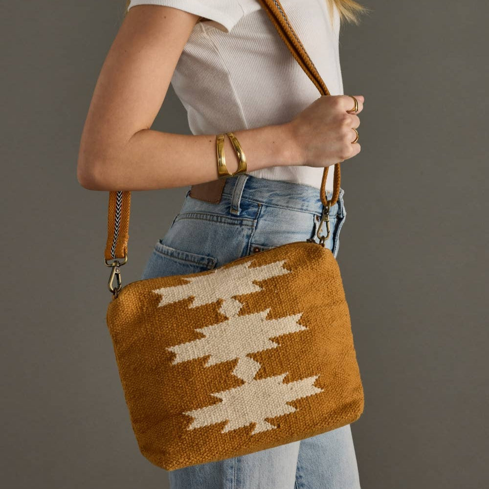 Camel & Cream Aztec Crossbody