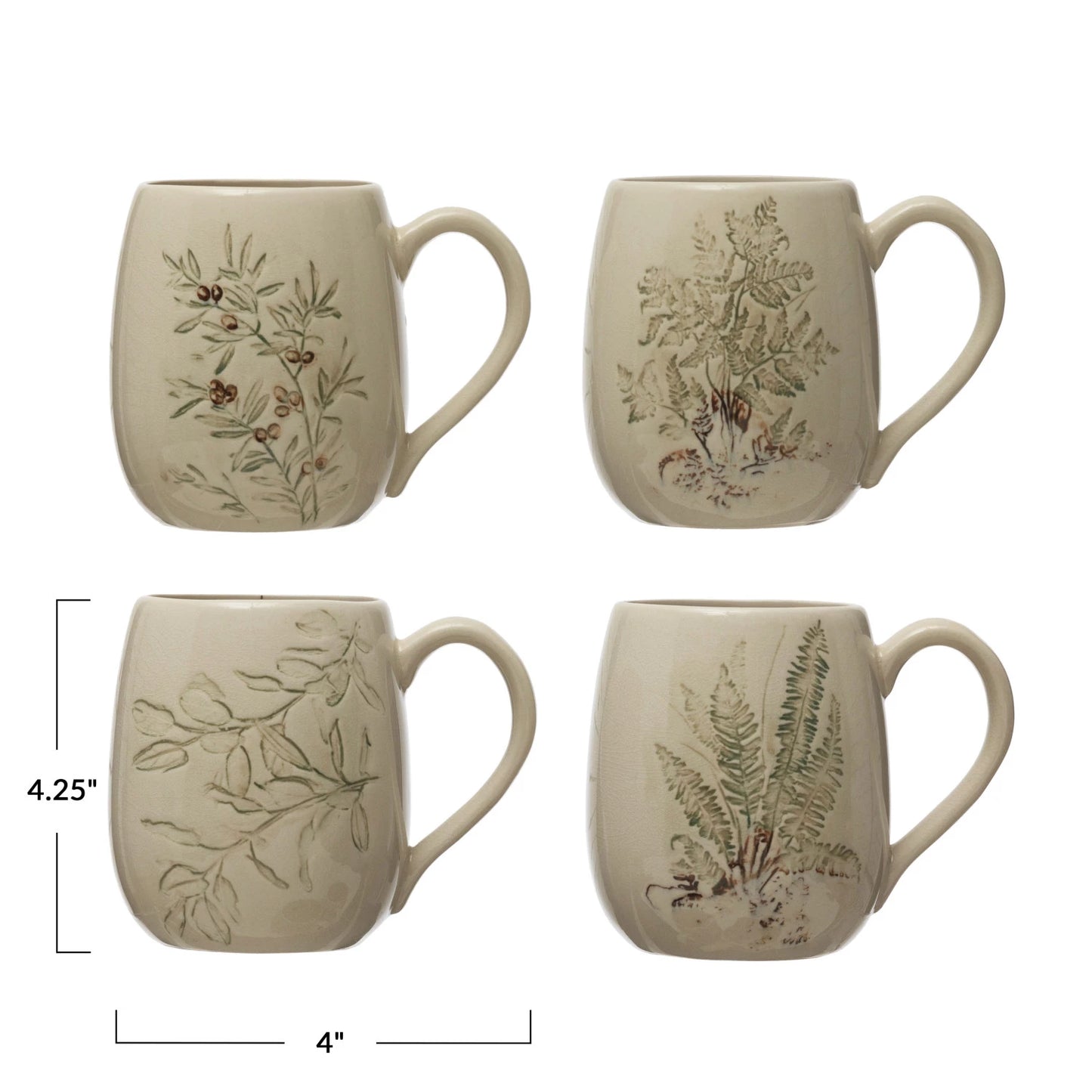 Botanical Debossed Ceramic Mug