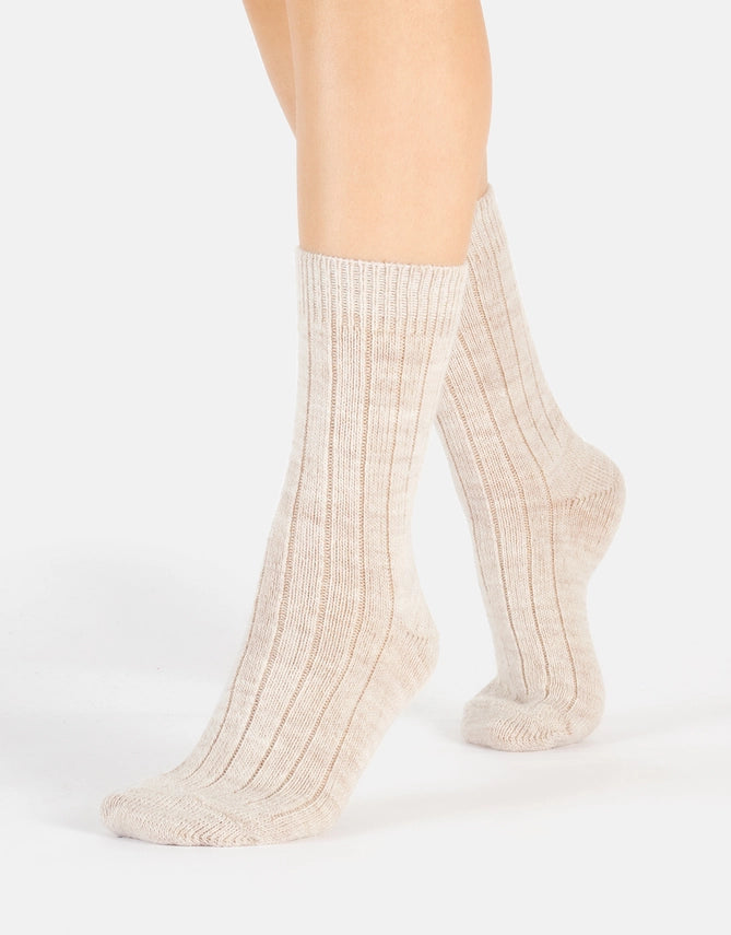 Alpaca Wool Socks in Sand